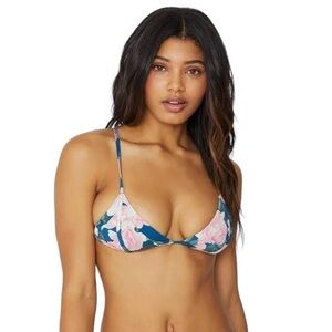 Frankies Bikinis Valentina Top Pink Peony NWT